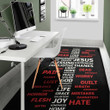 Christian Cross Religious Word Pattern Background Print Area Rug