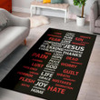 Christian Cross Religious Word Pattern Background Print Area Rug