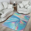 Blue Holographic Pattern Background Print Area Rug