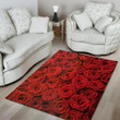 Lovely Red Rose Pattern Background Print Area Rug