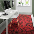 Lovely Red Rose Pattern Background Print Area Rug