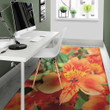 Cute Orange Alstroemeria Pattern Background Print Area Rug