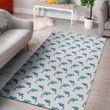Bright Watercolor Dolphin Pattern Background Print Area Rug