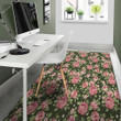 Beautiful Rose Floral In Garden Printed Area Rug Home Decor