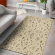 Beige Background Gothic Witch Items Printed Area Rug Home Decor