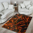 Cool Powerful Lava Texture Pattern Background Print Area Rug