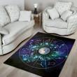 Galaxy Zodiac Wheel Pattern Background Print Area Rug