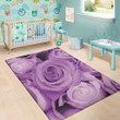 Charming Purple Rose Pattern Background Print Area Rug