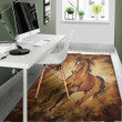 Cool Brown Horse Painting Background Print Area Rug
