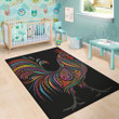 Vivid Colorful Rooster Pattern Background Print Area Rug