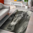 Monochrome Horse Pattern Background Print Area Rug