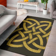 Gold Celtic Knot Symbol Pattern Background Print Area Rug