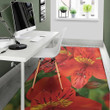 Lovely Red Alstroemeria Pattern Background Print Area Rug