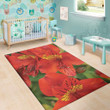 Lovely Red Alstroemeria Pattern Background Print Area Rug