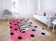 Black Polkadot Pink VS Printed Area Rug Home Decor
