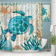 Sea Turtle Shower Curtain Cool Beach Themed Tortoise High Quality Custom Design Home Decor
