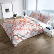 Red and Orange Ink Splatter Marble Bedding Set Home Decor