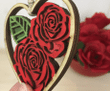 Red Rose Heart Valentines Day Ornament Gift For Valentine