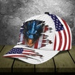 Blue Dragon US Flag Scratch Design Classic Baseball Cap