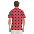 Vintage Pink And Black Polka Dot Men's Polo Shirts For Men