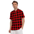 Red Plaid Men's Polo Shirts Gift For Men