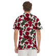 Red Rose Flower Print Men's Polo Shirts Gift For Men