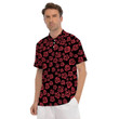 Red Rose Floral Doodle Men's Polo Shirts Gift For Men
