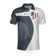 Golf Swing American Flag Golf Ball Texture Polo Shirt Patriotic Golf Shirt For Men