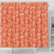 Diamond Orange Print Pattern Shower Curtain Bathroom Decoration For Holiday