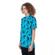 Turquoise Bubble Butterfly Printed Women's Polo Shirt
