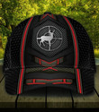 Hunting Red Line Black Background 3D Printed Classic Baseball Cap