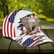 Elephant Jump US Flag Scratch Design Classic Baseball Cap