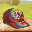 Personalized Hippie Tie Dye Leather Custom Name Classic Baseball Cap