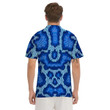 Blue Snakeskin Print Men's Printed Polo Shirts Gift For Men