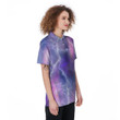 Lightning Aurora Galaxy Space Women Polo Shirt