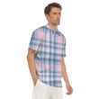 Pastel Blue And Pink Plaid Tartan Men's Polo Shirts Gift For Men
