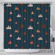 Mountain Print Pattern Shower Curtain For Bathroom Decoration