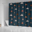 Mountain Print Pattern Shower Curtain For Bathroom Decoration