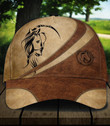 Personalized Drawing Horse Leather Vintage Custom Name Classic Baseball Cap