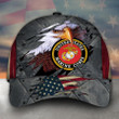 U.S.M.C Marine Corps Ealge US Falg Metal Scratch Classic Baseball Cap