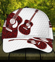 Personalized Red Guitar White Hive Background Custom Name Classic Baseball Cap