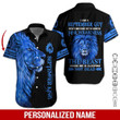 Personalized Name Lion September Black And Blue Guy Hawaiian Shirt