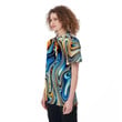 Abstract Wavy Psychedelic Women's Polo Shirt