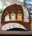 Cat Personalized Cute Cats Pattern Custom Name And Photo Classic Baseball Cap