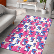 NYR Pink White Hibiscus Misty Rose Background Printed Area Rug