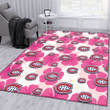 Montreal Canadiens Pink White Hibiscus Misty Rose Background Printed Area Rug