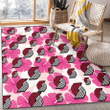 POR Pink White Hibiscus Misty Rose Background Printed Area Rug