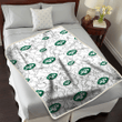 NYJ White Sketch Hibiscus Pattern White Background 3D Fleece Sherpa Blanket