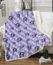 CBJ Light Purple Hibiscus Pattern Stripe Powder Purple 3D Fleece Sherpa Blanket