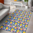 WAS Yellow White Hibiscus Powder Blue Background Printed Area Rug